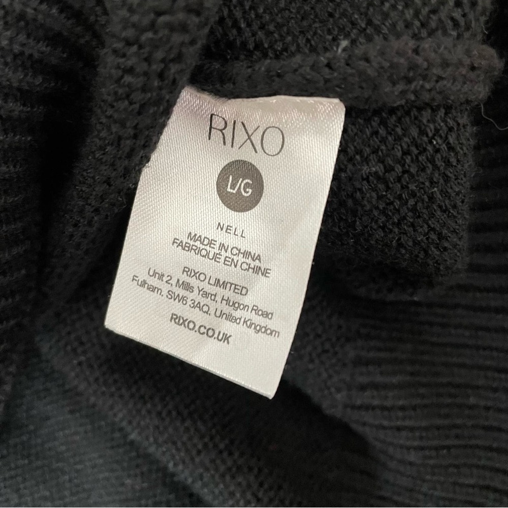 RIXO Nell Jumper Sweater Flower Wool Blend Large Cozy Grannycore - Picture 7 of 11